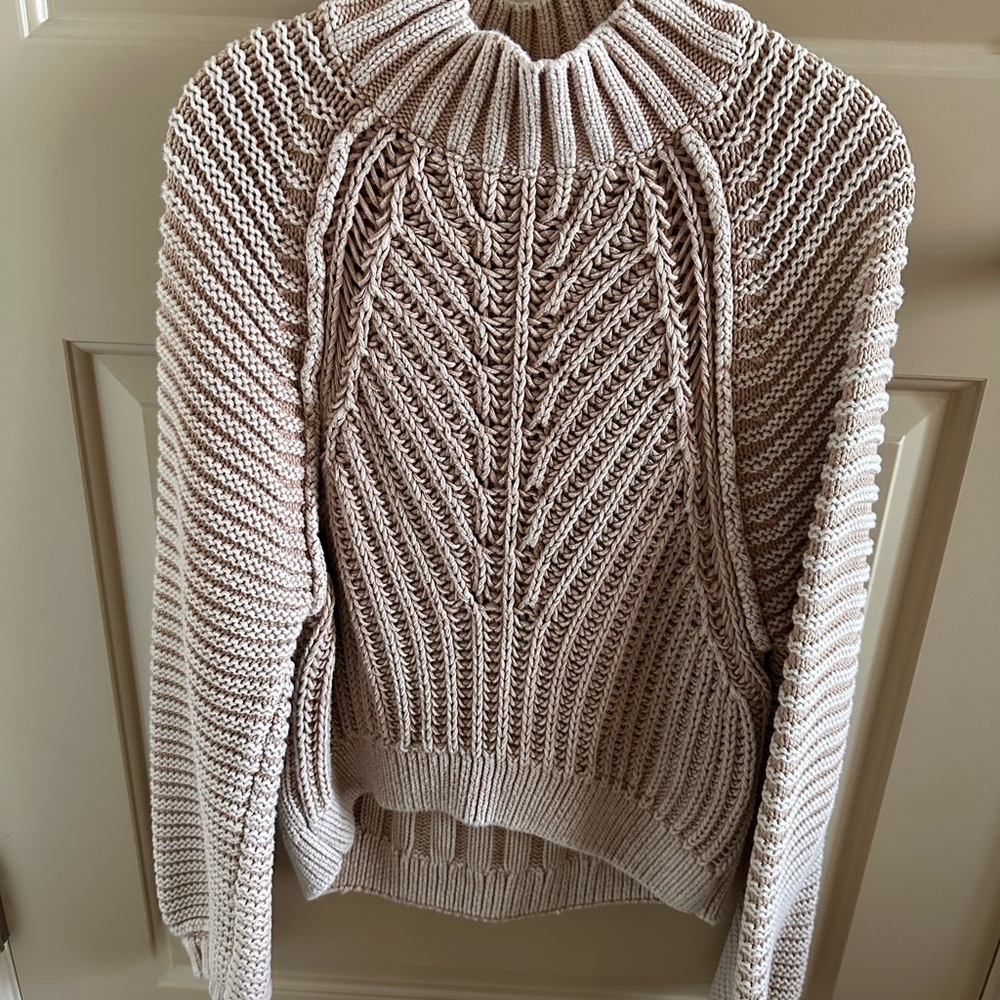 Free People Textured Knit Turtleneck Sweater